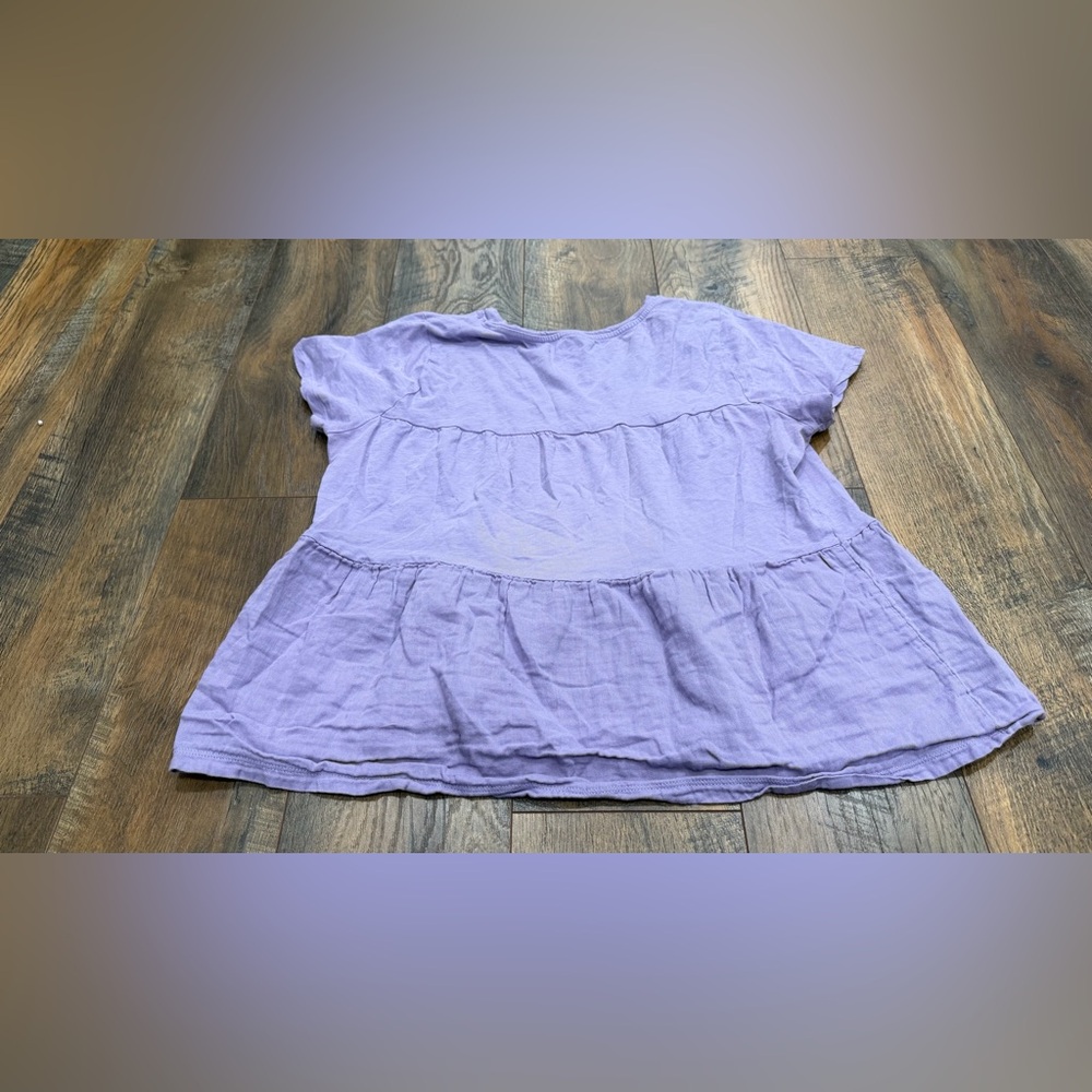 Sonoma Peplum Top V-Neck Short Sleeve Tiered  Purple T Shirt, Size Medium - Picture 6 of 6